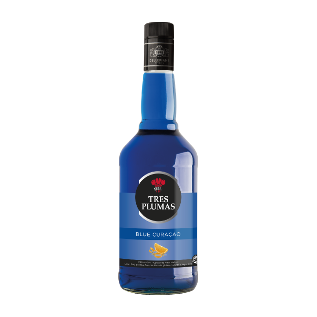 LICOR TRES PLUMAS BLUE CURACAO X 700 CC