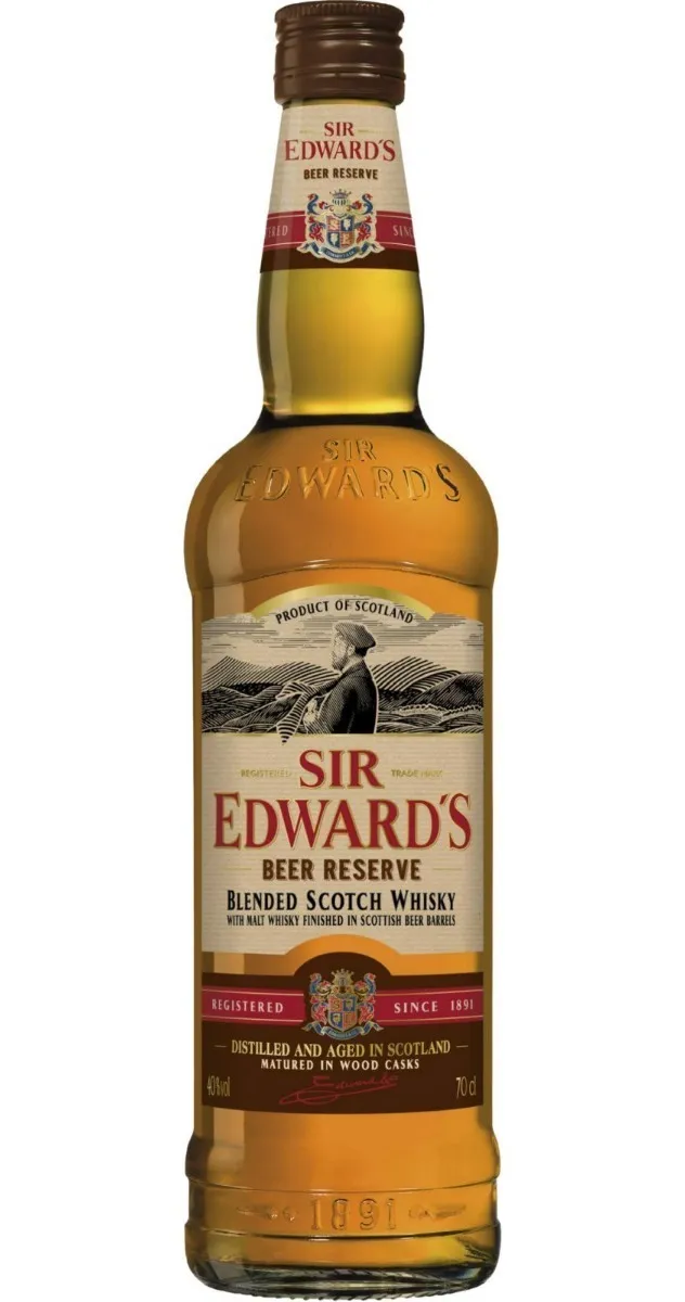 WHISKY SCOTCH BLEND SIR EDWARDS BEER RESERVE X 700 CC