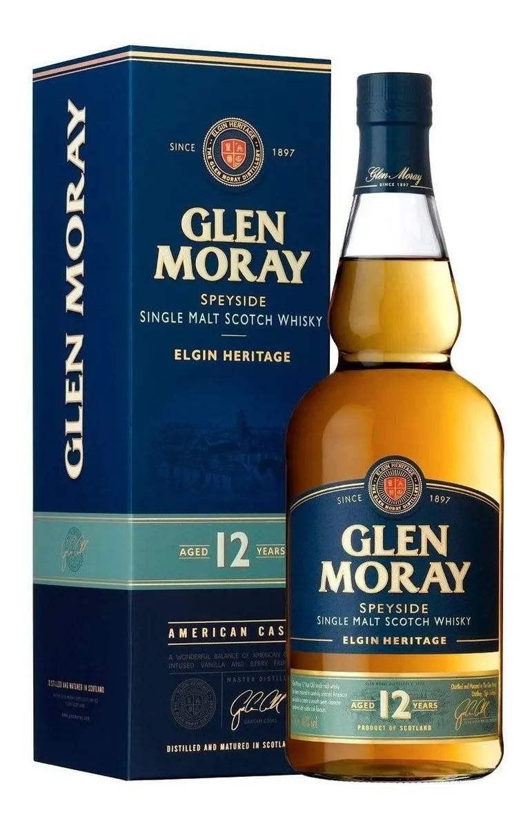 WHISKY SCOTCH SINGLE MALT GLEN MORAY HERITAGE 12 AÑOS X 700 CC