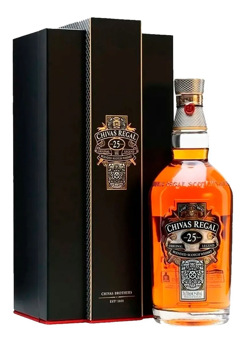 WHISKY SCOTCH BLEND CHIVAS REGAL 25 AÑOS ESTUCHE X 700 CC