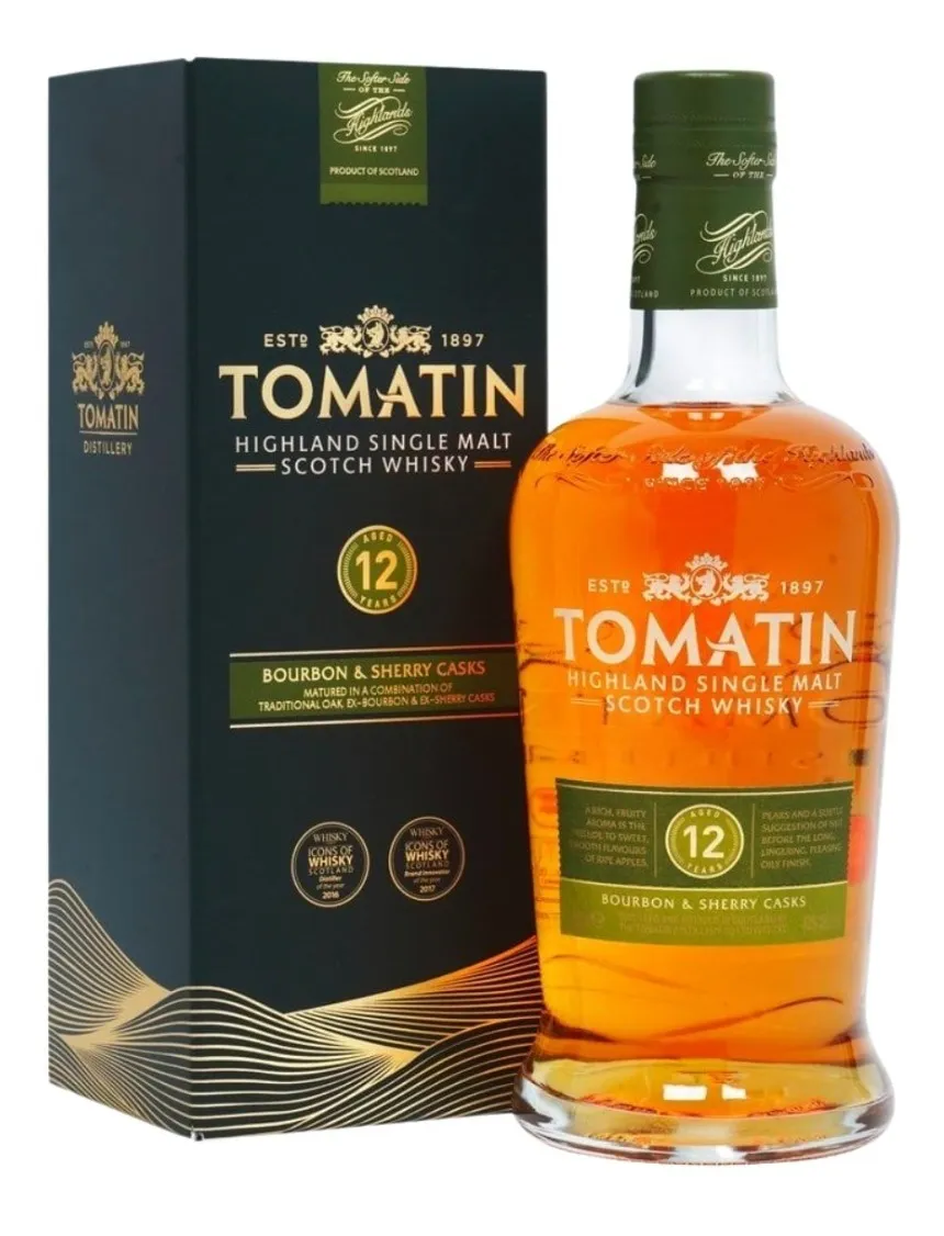 WHISKY SCOTCH SINGLE MALT THE TOMATIN 12 AÑOS X 700 CC
